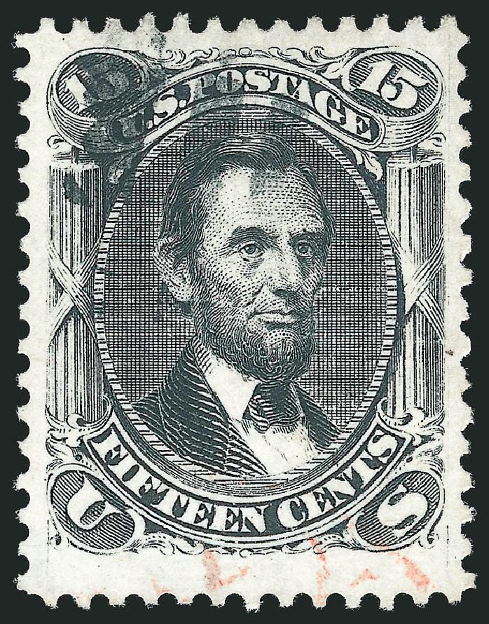 US Stamp Price Scott Cat. 77 - 15c 1866 Lincoln. Robert Siegel Auction Galleries, Oct 2012, Sale 1032, Lot 3140