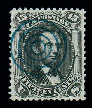 Value of US Stamp Scott Catalogue # 77: 1866 15c Lincoln. Matthew Bennett International, Jun 2007, Sale 319, Lot 1121