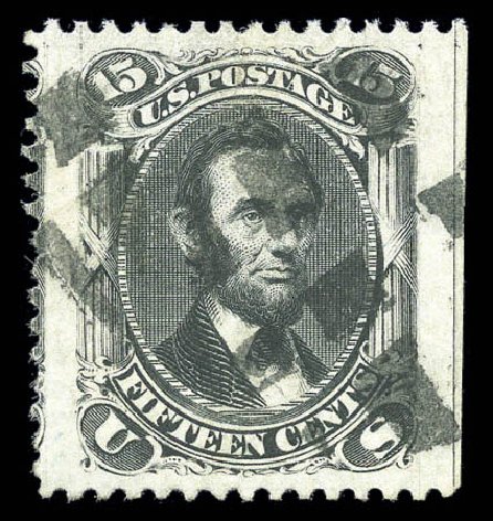 US Stamp Value Scott Catalog #77 - 1866 15c Lincoln. Matthew Bennett International, Sep 2010, Sale 331, Lot 421