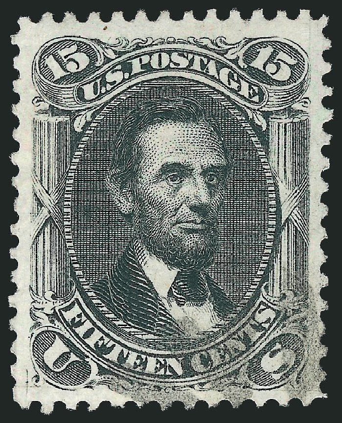US Stamp Values Scott Catalogue #77 - 15c 1866 Lincoln. Robert Siegel Auction Galleries, Sep 2009, Sale 976, Lot 1371
