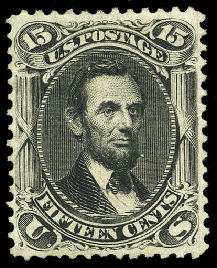 Price of US Stamps Scott #77 - 1866 15c Lincoln. Matthew Bennett International, May 2014, Sale 350, Lot 134