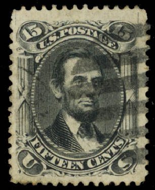 Cost of US Stamps Scott Cat. #77 - 15c 1866 Lincoln. Daniel Kelleher Auctions, Sep 2014, Sale 655, Lot 224