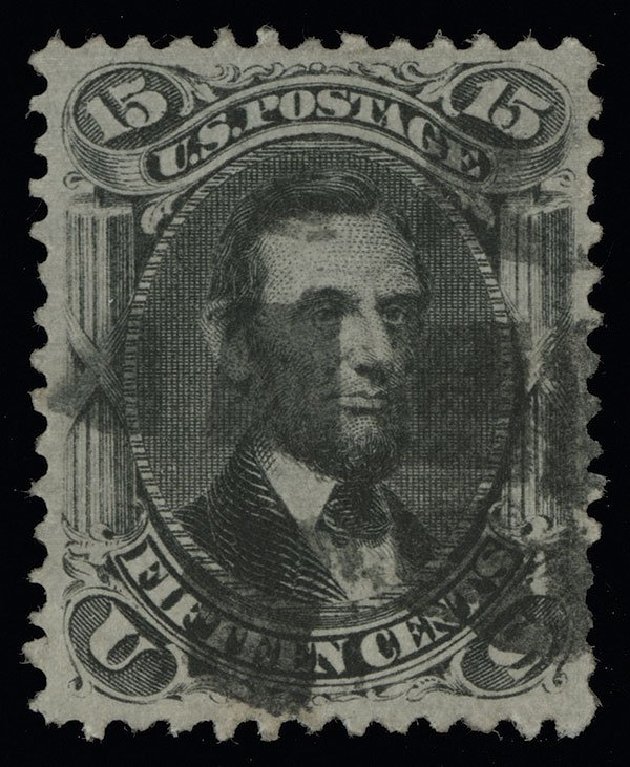 US Stamp Values Scott Catalogue 77 - 15c 1866 Lincoln. Spink Shreves Galleries, Aug 2013, Sale 144, Lot 134