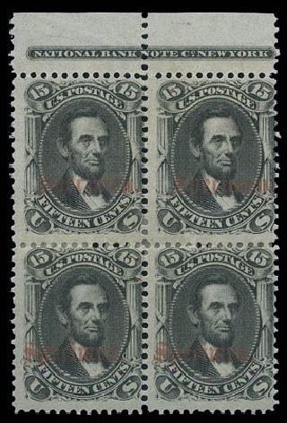 US Stamps Prices Scott Catalog 77 - 1866 15c Lincoln. Matthew Bennett International, Sep 2010, Sale 333, Lot 3445