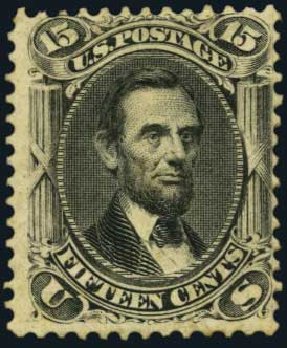 Price of US Stamps Scott #77: 1866 15c Lincoln. Harmer-Schau Auction Galleries, Oct 2011, Sale 91, Lot 185