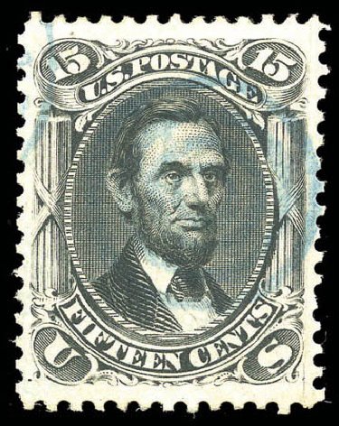 Values of US Stamp Scott 77 - 1866 15c Lincoln. Matthew Bennett International, Sep 2010, Sale 331, Lot 422