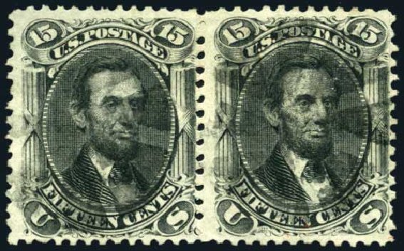 US Stamp Value Scott Catalogue # 77: 1866 15c Lincoln. Harmer-Schau Auction Galleries, May 2014, Sale 101, Lot 122