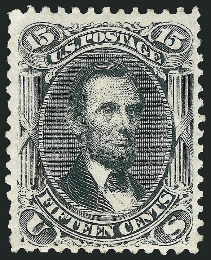US Stamp Value Scott Cat. #77: 15c 1866 Lincoln. Robert Siegel Auction Galleries, Sep 2014, Sale 1078, Lot 182