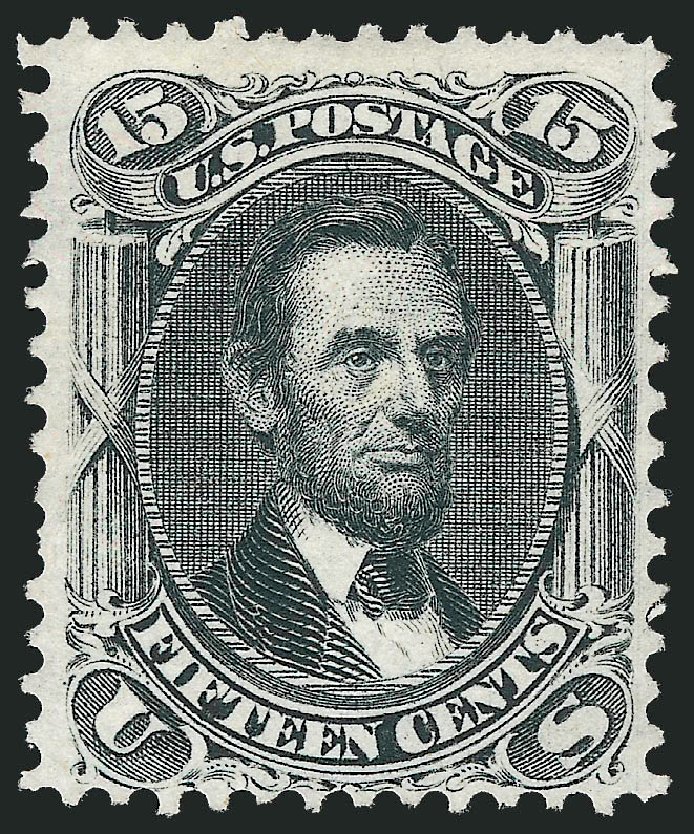Values of US Stamps Scott Catalogue #77 - 1866 15c Lincoln. Robert Siegel Auction Galleries, Mar 2012, Sale 1021, Lot 233