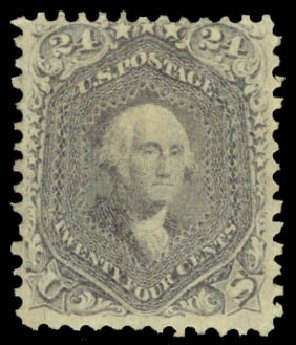 US Stamp Price Scott Cat. 78: 24c 1862 Washington. Daniel Kelleher Auctions, Oct 2014, Sale 660, Lot 2107