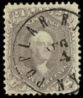 US Stamps Prices Scott Catalog 78 - 1862 24c Washington. Daniel Kelleher Auctions, Jan 2015, Sale 663, Lot 1307