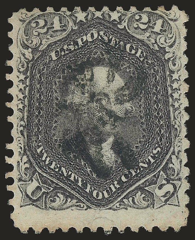US Stamp Values Scott Catalog #78: 24c 1862 Washington. Robert Siegel Auction Galleries, Jun 2009, Sale 973, Lot 87