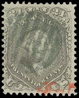 US Stamps Values Scott Cat. #78: 24c 1862 Washington. H.R. Harmer, Oct 2014, Sale 3006, Lot 1118