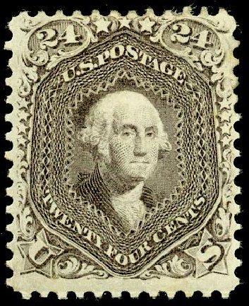 Values of US Stamp Scott Catalogue # 78 - 1862 24c Washington. Matthew Bennett International, May 2008, Sale 327, Lot 79