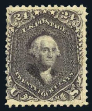 US Stamps Prices Scott Cat. #78 - 24c 1862 Washington. Harmer-Schau Auction Galleries, Aug 2014, Sale 102, Lot 1719