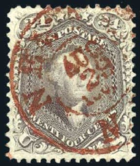US Stamp Value Scott Catalog 78 - 1862 24c Washington. Harmer-Schau Auction Galleries, Jul 2010, Sale 86, Lot 369