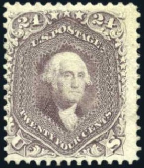 Prices of US Stamps Scott Cat. 78 - 24c 1862 Washington. Harmer-Schau Auction Galleries, Oct 2009, Sale 83, Lot 340