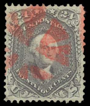 US Stamp Value Scott Catalog #78 - 1862 24c Washington. Daniel Kelleher Auctions, Jul 2011, Sale 625, Lot 720