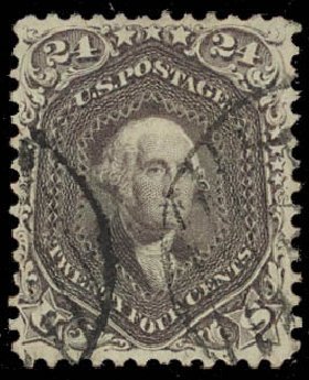 Value of US Stamp Scott Catalogue # 78: 1862 24c Washington. Daniel Kelleher Auctions, Oct 2012, Sale 632, Lot 1000