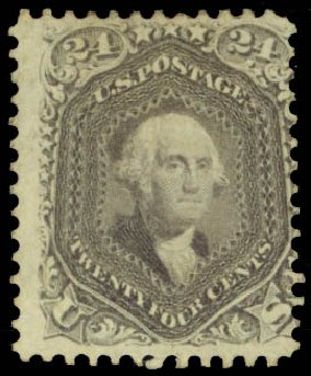 US Stamps Prices Scott Catalog #78 - 1862 24c Washington. Daniel Kelleher Auctions, May 2014, Sale 652, Lot 181
