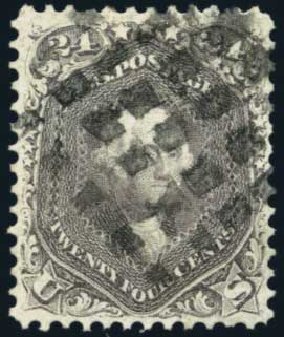 Prices of US Stamp Scott Catalog 78 - 1862 24c Washington. Harmer-Schau Auction Galleries, Jan 2014, Sale 100, Lot 454