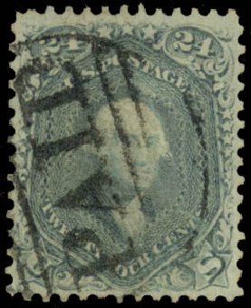Cost of US Stamp Scott Catalogue 78 - 24c 1862 Washington. Daniel Kelleher Auctions, Dec 2013, Sale 640, Lot 104