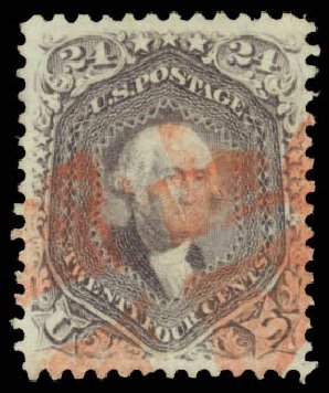 Cost of US Stamps Scott Catalog 78: 1862 24c Washington. Daniel Kelleher Auctions, Dec 2014, Sale 661, Lot 94