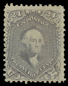 US Stamp Prices Scott Cat. #78 - 24c 1862 Washington. Daniel Kelleher Auctions, Jun 2012, Sale 630, Lot 1295