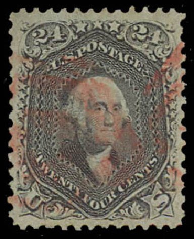 US Stamps Values Scott Catalog #78: 1862 24c Washington. Daniel Kelleher Auctions, Oct 2011, Sale 626, Lot 102