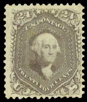 Values of US Stamps Scott #78: 1862 24c Washington. Daniel Kelleher Auctions, Sep 2013, Sale 639, Lot 3192