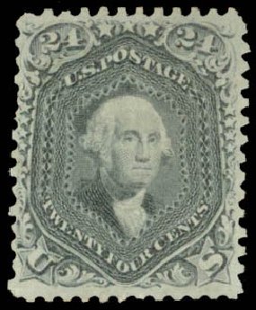 US Stamps Value Scott Cat. 78 - 1862 24c Washington. Daniel Kelleher Auctions, Sep 2013, Sale 639, Lot 3193