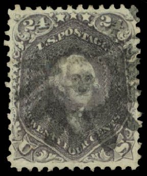 US Stamp Values Scott #78 - 1862 24c Washington. Daniel Kelleher Auctions, May 2014, Sale 653, Lot 2096