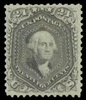 US Stamps Values Scott Catalog 78 - 24c 1862 Washington. Daniel Kelleher Auctions, Sep 2014, Sale 655, Lot 226