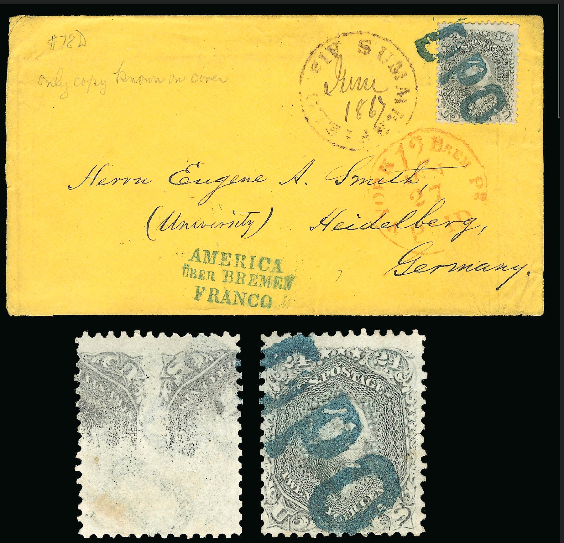 US Stamp Price Scott Catalog #78: 24c 1862 Washington. Robert Siegel Auction Galleries, Jun 2012, Sale 1024, Lot 136