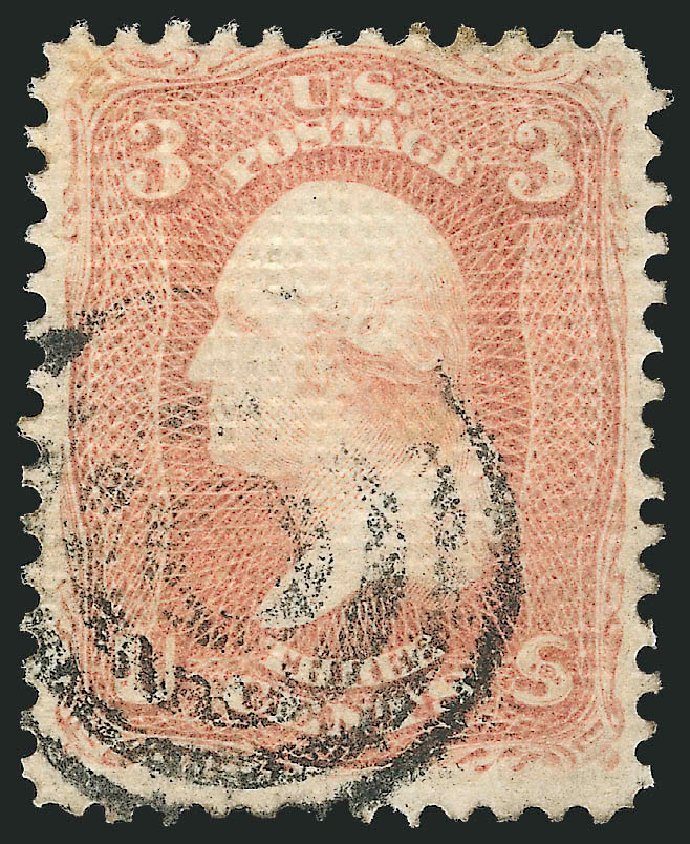 Cost of US Stamps Scott Catalog #79 - 1867 3c Washington Grill. Robert Siegel Auction Galleries, Mar 2011, Sale 1007, Lot 2227