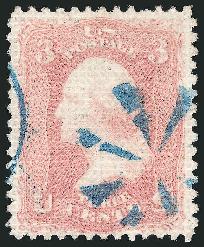 Value of US Stamp Scott Catalog #79: 1867 3c Washington Grill. Robert Siegel Auction Galleries, Jun 2012, Sale 1024, Lot 137