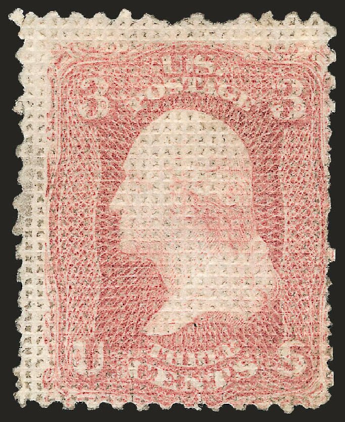 Prices of US Stamps Scott Catalogue 79: 1867 3c Washington Grill. Robert Siegel Auction Galleries, Jun 2010, Sale 992, Lot 2137