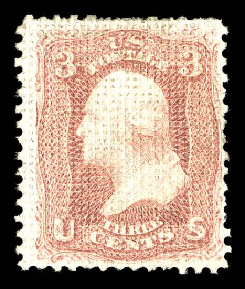 US Stamp Price Scott Catalog 79 - 3c 1867 Washington Grill. Matthew Bennett International, Sep 2012, Sale 345, Lot 109