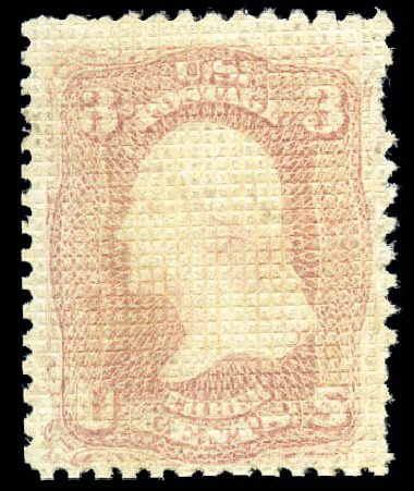 US Stamp Value Scott Catalogue 79: 1867 3c Washington Grill. Matthew Bennett International, Sep 2010, Sale 333, Lot 3450