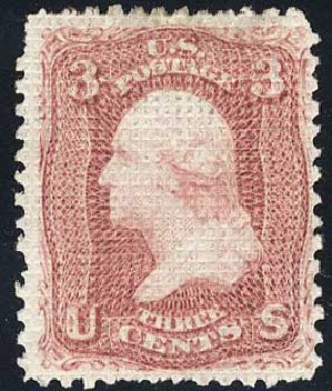 US Stamp Price Scott Catalog #79 - 1867 3c Washington Grill. Cherrystone Auctions, Jul 2008, Sale 200807, Lot 20