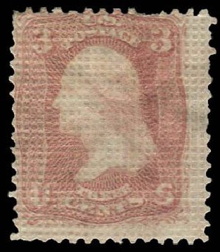 Value of US Stamps Scott Cat. 79 - 1867 3c Washington Grill. Daniel Kelleher Auctions, Sep 2013, Sale 639, Lot 1031