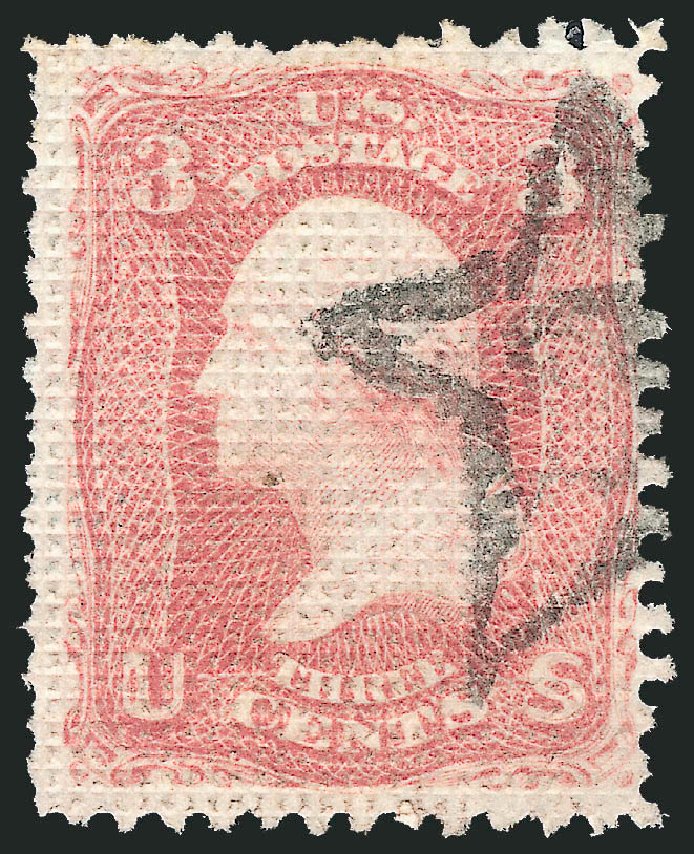 Prices of US Stamps Scott Catalogue #79: 1867 3c Washington Grill. Robert Siegel Auction Galleries, Jun 2012, Sale 1026, Lot 1225
