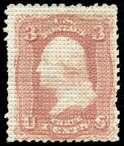 Value of US Stamps Scott Cat. 79: 1867 3c Washington Grill. Matthew Bennett International, Mar 2012, Sale 344, Lot 4282