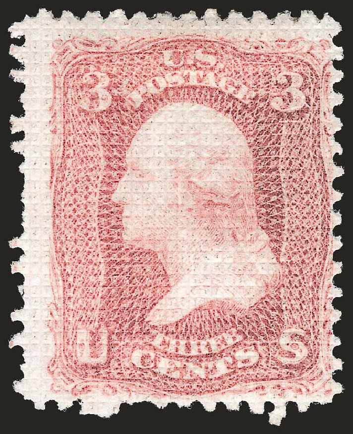 Price of US Stamps Scott Catalog 79 - 1867 3c Washington Grill. Robert Siegel Auction Galleries, Apr 2009, Sale 972, Lot 3082