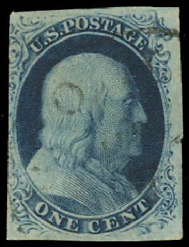 Costs of US Stamp Scott Cat. # 8: 1c 1857 Franklin. Daniel Kelleher Auctions, Jun 2012, Sale 630, Lot 1207