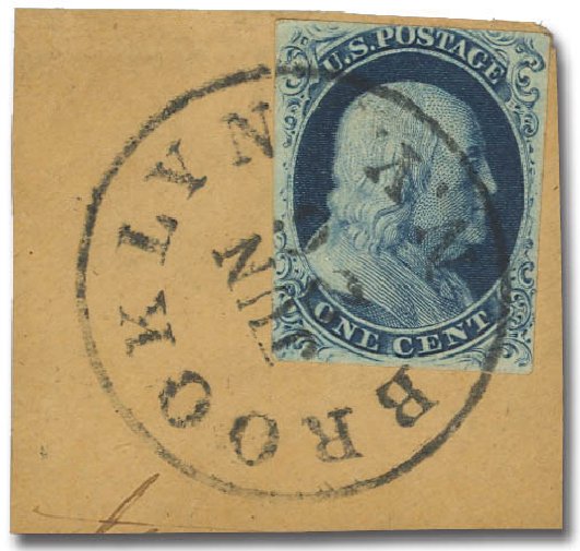Costs of US Stamps Scott Catalogue #8: 1c 1857 Franklin. Daniel Kelleher Auctions, May 2014, Sale 652, Lot 57