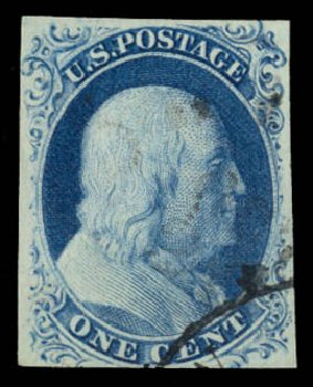 Price of US Stamp Scott Catalogue # 8: 1857 1c Franklin. Daniel Kelleher Auctions, Jan 2015, Sale 663, Lot 1217