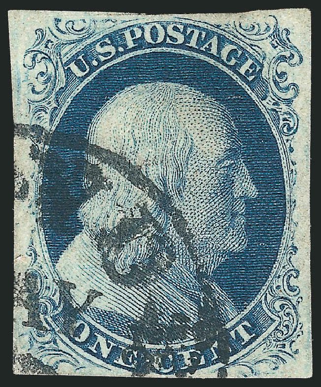 US Stamps Values Scott Catalog # 8 - 1c 1857 Franklin. Robert Siegel Auction Galleries, Oct 2011, Sale 1014, Lot 1047