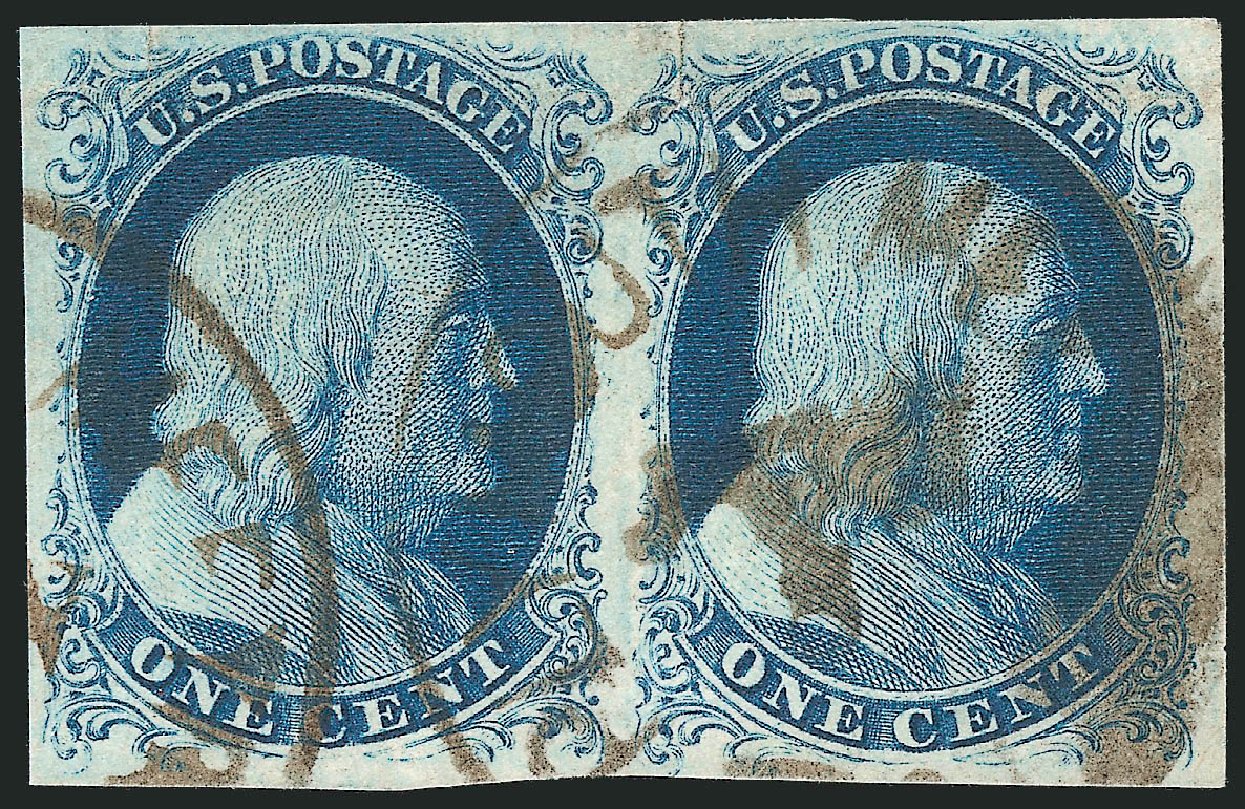US Stamps Value Scott Catalogue 8 - 1857 1c Franklin. Robert Siegel Auction Galleries, Jun 2012, Sale 1026, Lot 1137