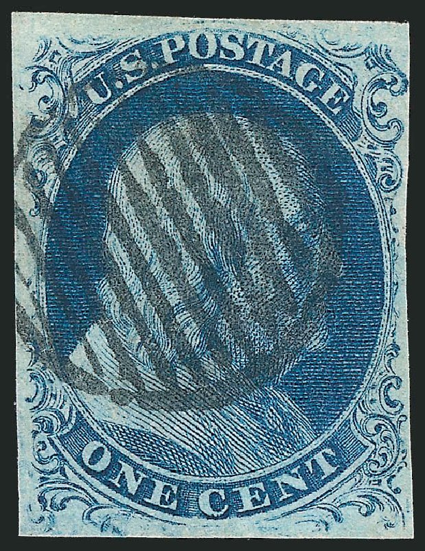 US Stamp Value Scott Cat. # 8 - 1c 1857 Franklin. Robert Siegel Auction Galleries, Oct 2012, Sale 1033, Lot 4007